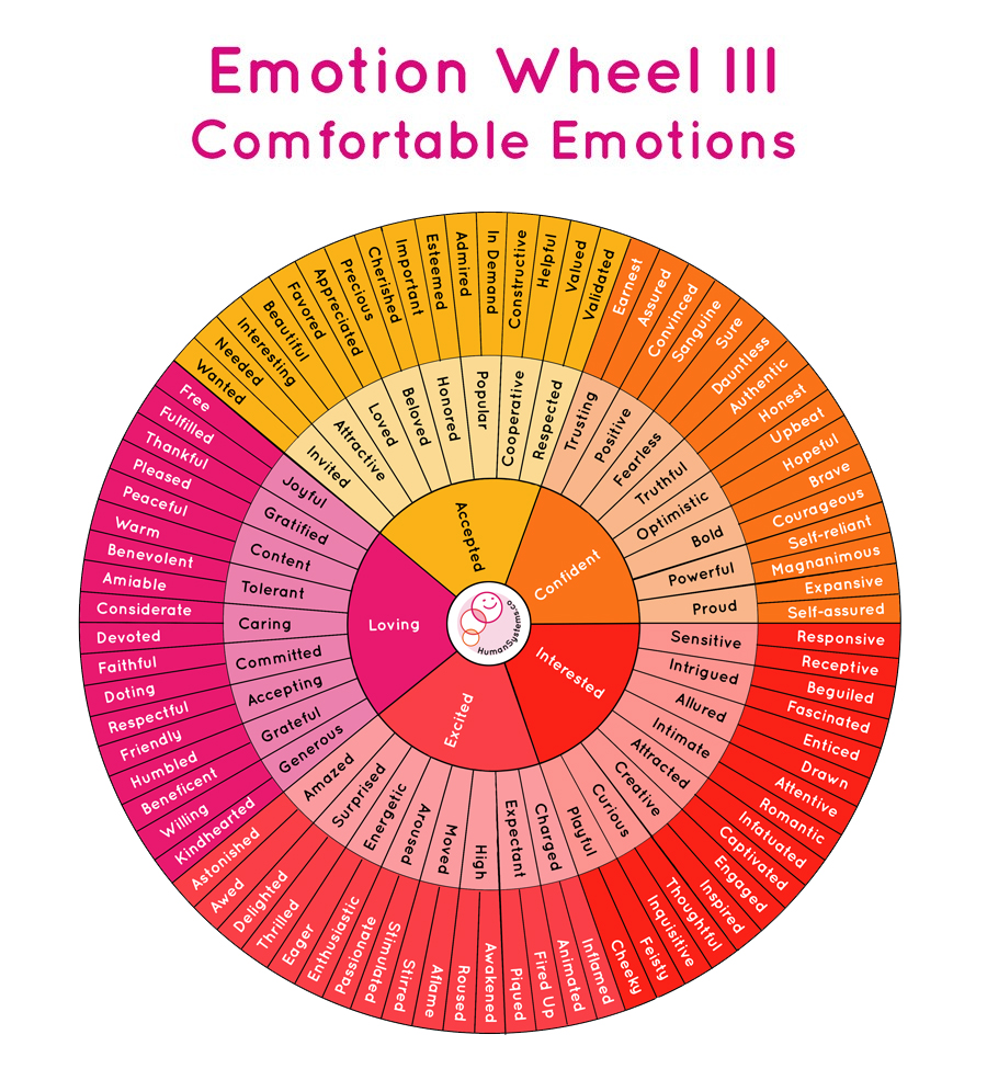 Emotion Wheel III - Comfortable Emotions